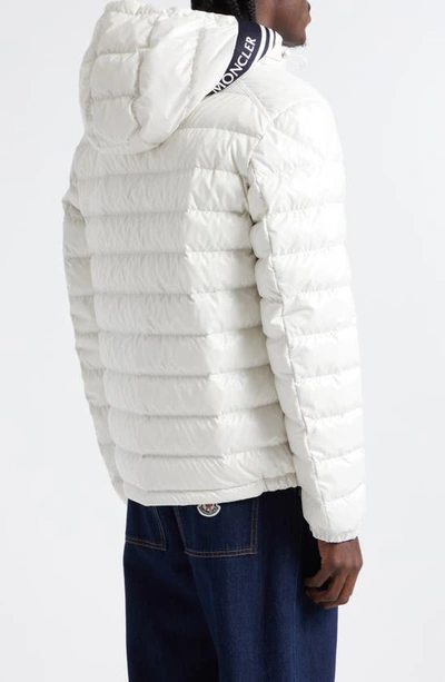 Moncler Cornour Quilted Full Zip Hooded Down Jacket In Silk White