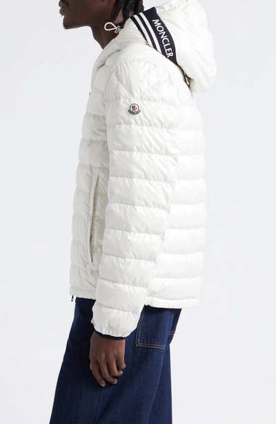 Moncler Cornour Quilted Full Zip Hooded Down Jacket In Silk White