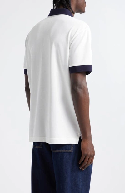 Moncler Grenoble Cotton Regular Fit Polo Shirt In Silk White