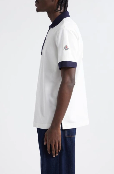 Moncler Grenoble Cotton Regular Fit Polo Shirt In Silk White