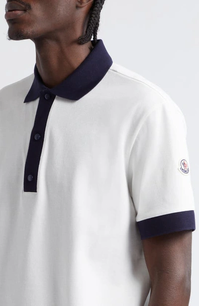 Moncler Grenoble Cotton Regular Fit Polo Shirt In Silk White