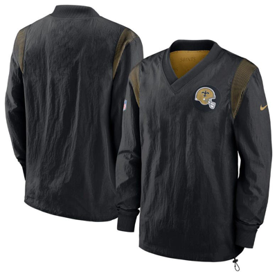 Shop Nike Black New Orleans Saints Sideline Team Id Reversible Pullover Windshirt