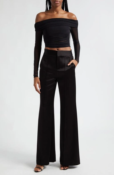 Shop Alice And Olivia Alice + Olivia Dylan High Waist Wide Leg Pants In Black