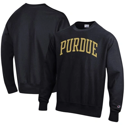 Shop Champion Black Purdue Boilermakers Arch Reverse Weave Pullover Sweatshirt