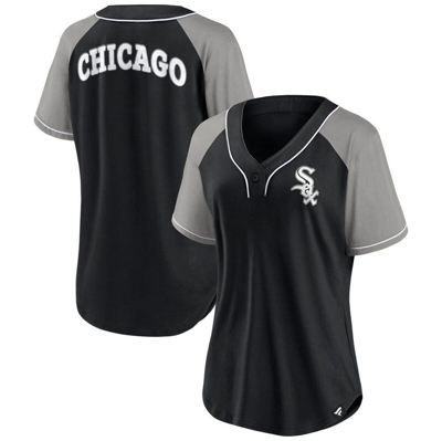 Shop Fanatics Branded Black Chicago White Sox Ultimate Style Raglan V-neck T-shirt