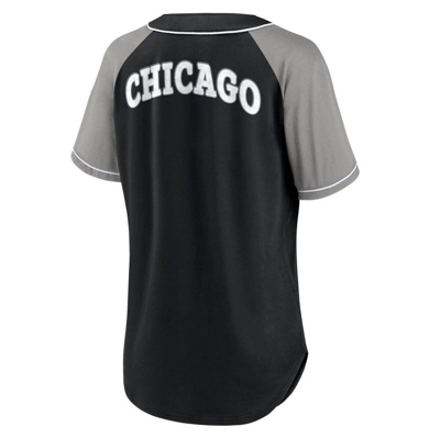 Shop Fanatics Branded Black Chicago White Sox Ultimate Style Raglan V-neck T-shirt