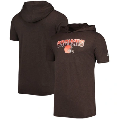 Shop New Era Heathered Brown Cleveland Browns Team Brushed Hoodie T-shirt
