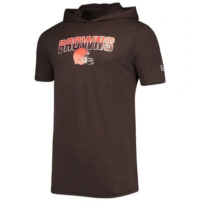 Shop New Era Heathered Brown Cleveland Browns Team Brushed Hoodie T-shirt