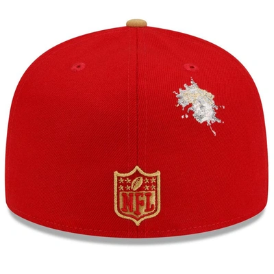 Shop New Era X Staple New Era Scarlet/gold San Francisco 49ers Nfl X Staple Collection 59fifty Fitted Hat