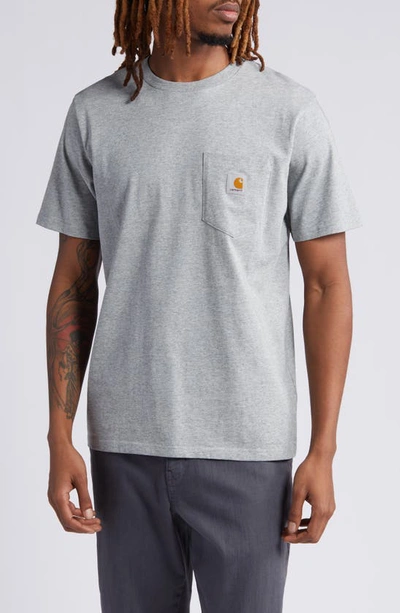 Carhartt Short-sleeved T-shirt With Round Neck In Grey Heather