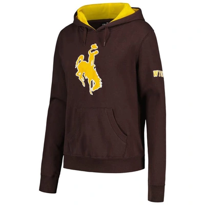 Stadium Athletic Women's  Brown Wyoming Cowboys Big Logo Pullover Hoodie In Brown