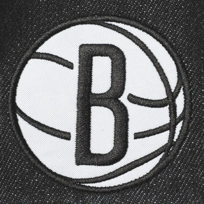 The Wild Collective Black Brooklyn Nets Patch Denim Button-up Jacket In Black