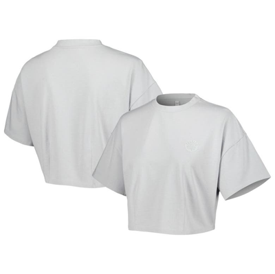 Shop Lusso Gray Boston Celtics Nola Faded Tonal Cropped T-shirt