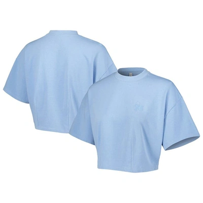 Shop Lusso Light Blue Philadelphia 76ers Nola Faded Tonal Cropped T-shirt