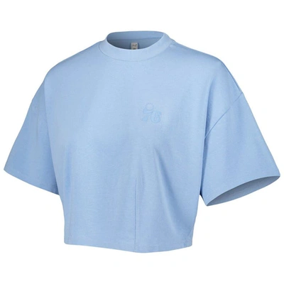 Shop Lusso Light Blue Philadelphia 76ers Nola Faded Tonal Cropped T-shirt