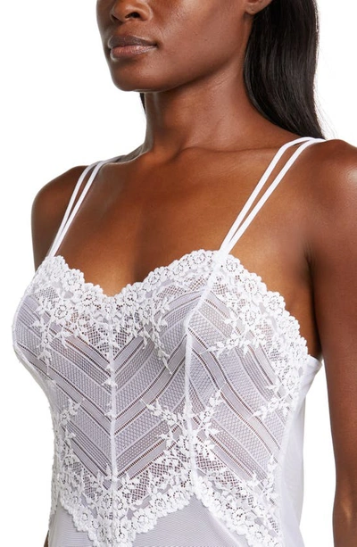 Shop Wacoal 'embrace' Lace & Mesh Chemise In Delicious White