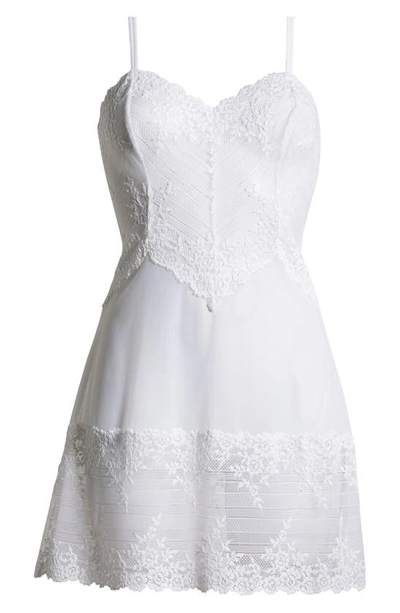 Shop Wacoal 'embrace' Lace & Mesh Chemise In Delicious White