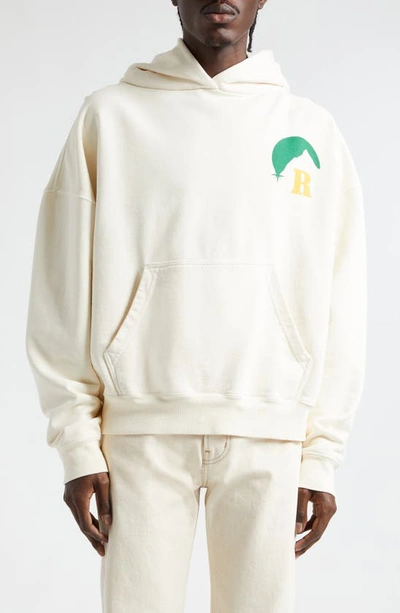 Shop Rhude Moonlight Logo Graphic Hoodie In Vtg White