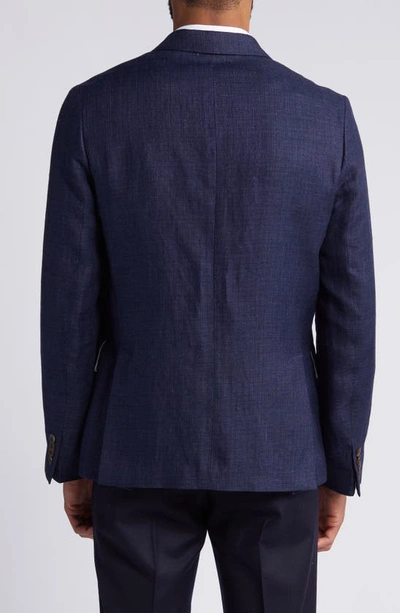 Shop Paul Smith Slub Linen & Wool Twill Sport Coat In Inky Blue