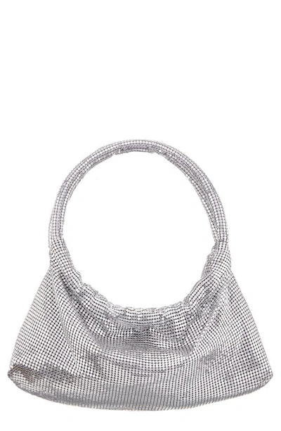 Shop Nina Joyce Mesh Top Handle Bag In Silver