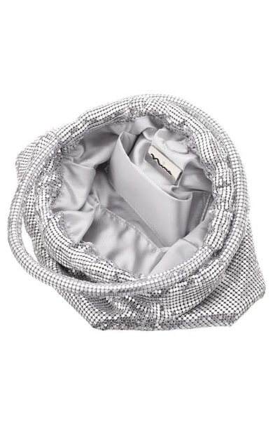Shop Nina Joyce Mesh Top Handle Bag In Silver
