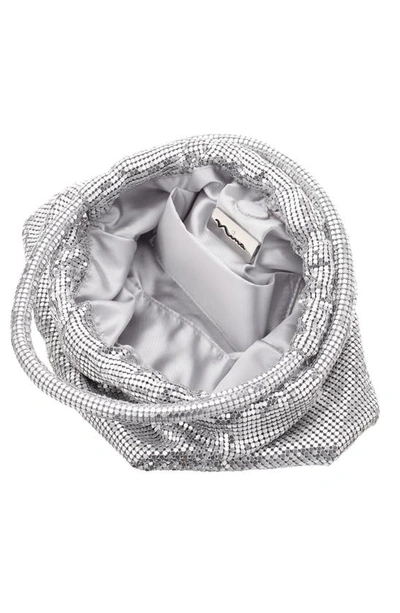 Nina Joyce Mesh Top Handle Bag In Silver