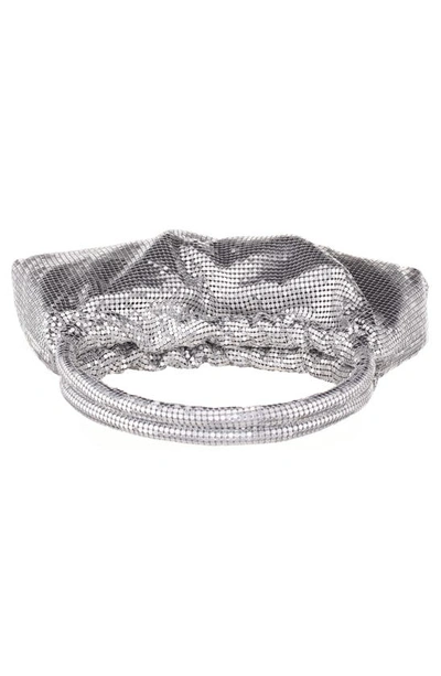 Nina Joyce Mesh Top Handle Bag In Silver