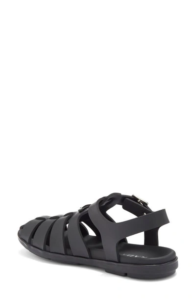 Prada Black Rubber Sandals With Tech Straps And Buckle Closure In Nero