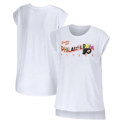 Shop Wear By Erin Andrews White Philadelphia Flyers Greetings From Muscle T-shirt
