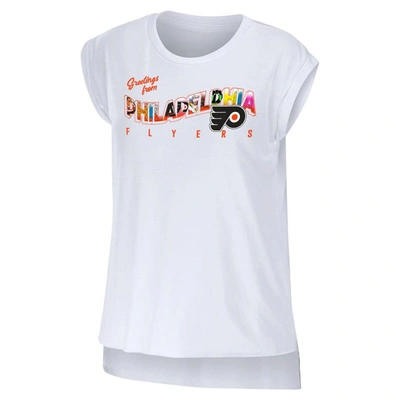 Shop Wear By Erin Andrews White Philadelphia Flyers Greetings From Muscle T-shirt