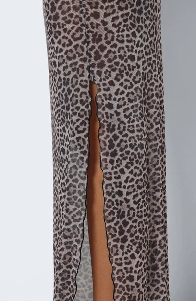 Shop Noisy May Lesley Leopard Print Maxi Skirt In Grey Leopard