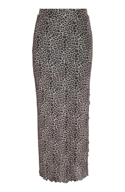 Shop Noisy May Lesley Leopard Print Maxi Skirt In Grey Leopard