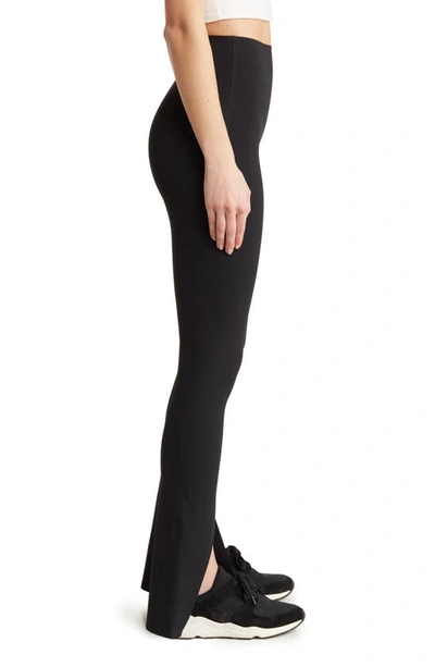 Spanx Booty Boost Front Slit Active Leggings In Very Black
