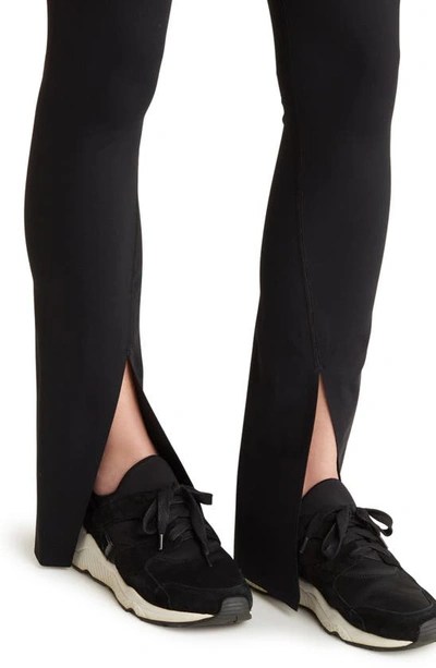 Spanx Booty Boost Front Slit Active Leggings In Very Black