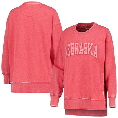 Shop Pressbox Scarlet Nebraska Huskers Marniville Vintage Wash Pullover Sweatshirt