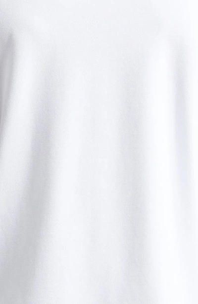 Moncler Classic White Cotton Polo With Signature Tri-color Trim In White