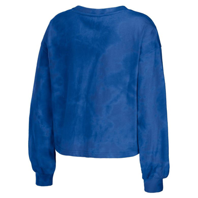 Shop Wear By Erin Andrews Royal Toronto Blue Jays Tie-dye Cropped Pullover Sweatshirt & Shorts Lounge Set