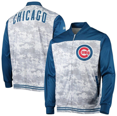 Shop Stitches Royal Chicago Cubs Camo Full-zip Jacket