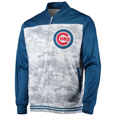 Shop Stitches Royal Chicago Cubs Camo Full-zip Jacket