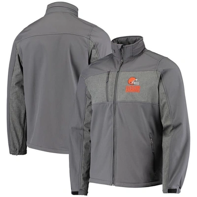 Shop Dunbrooke Graphite Cleveland Browns Circle Zephyr Softshell Full-zip Jacket