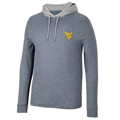 Shop Colosseum Navy West Virginia Mountaineers Ballot Waffle-knit Thermal Long Sleeve Hoodie T-shirt