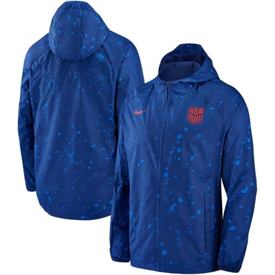 Shop Nike Navy Usmnt Awf Raglan Full-zip Hoodie Jacket