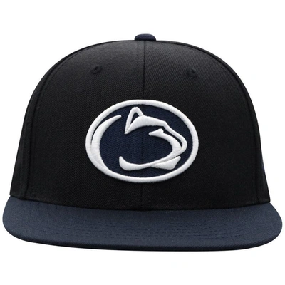 Shop Top Of The World Black/navy Penn State Nittany Lions Team Color Two-tone Fitted Hat