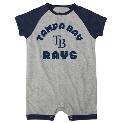 Shop Outerstuff Infant  Heather Gray Tampa Bay Rays Extra Base Hit Raglan Full-snap Romper