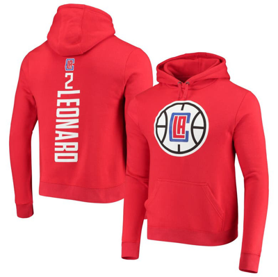 Fanatics Men's Kawhi Leonard Red La Clippers Team Playmaker Name And Number Pullover Hoodie In Red