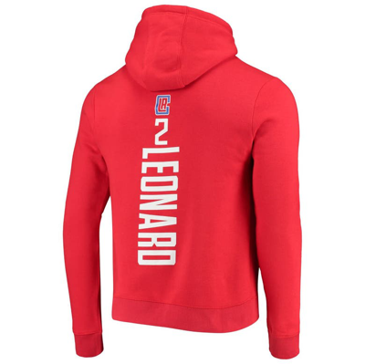Fanatics Men's Kawhi Leonard Red La Clippers Team Playmaker Name And Number Pullover Hoodie In Red
