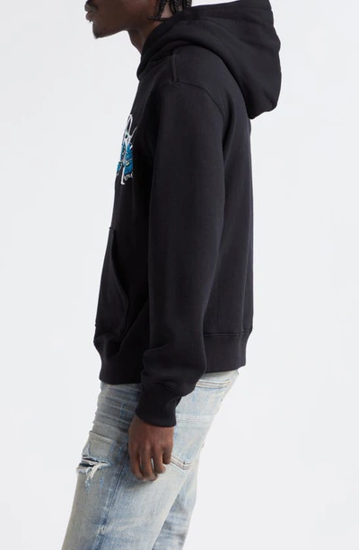 Shop Amiri Chinese New Year Embroidered Cotton Hoodie In Black