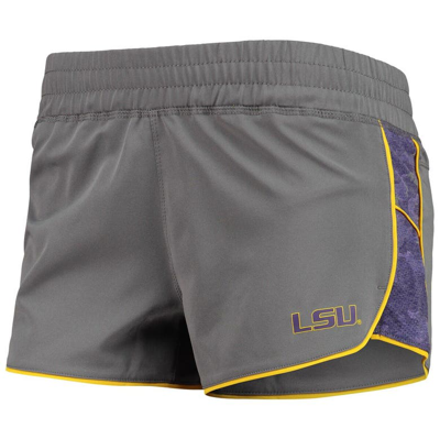Shop Colosseum Gray/purple Lsu Tigers Pamela Lined Shorts