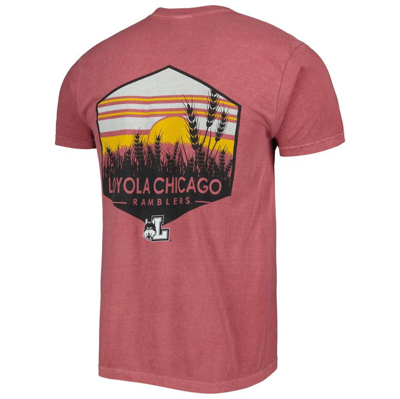 Shop Image One Orange Loyola Chicago Ramblers Landscape Shield T-shirt In Maroon