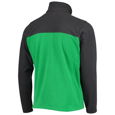Shop Columbia Charcoal/green Oregon Ducks Team Flanker Iii Fleece Team Full-zip Jacket